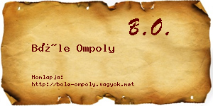 Bőle Ompoly névjegykártya